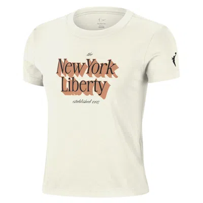 Nike Women's New York Liberty Wnba Cropped T-shirt In White