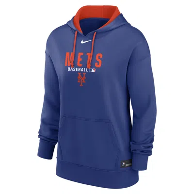 Nike Women's New York Mets Authentic Collection  Therma Mlb Pullover Hoodie In Blue