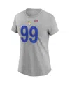 Nike Women's  Aaron Donald Royal Los Angeles Rams Super Bowl Lvi Bound Name And Number T-shirt In Gray
