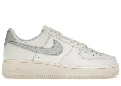 Pre-owned Nike Women's  Air Force 1 '07 Metallic Silver Sneakers In Summit White/sail