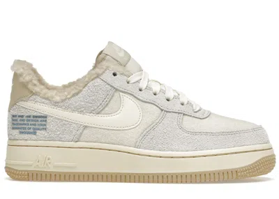 Pre-owned Nike Women's  Air Force 1 Low '07 Lv8 Sherpa Sneakers In Photon Dust/cashmere/rattan