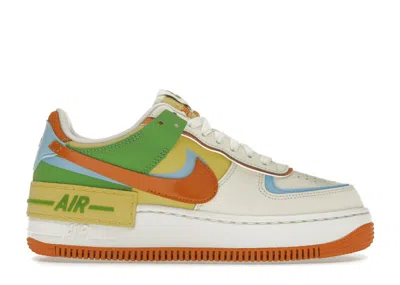 Pre-owned Nike Women's  Air Force 1 Low Shadow Sneakers In Coconut Milk/saturn Gold/monarch