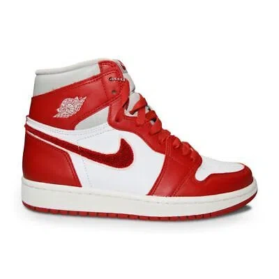 Pre-owned Nike Women  Air Jordan 1 Retro High Og - Dj4891 061- Lt Iron Ore Varsity Red Sail In White