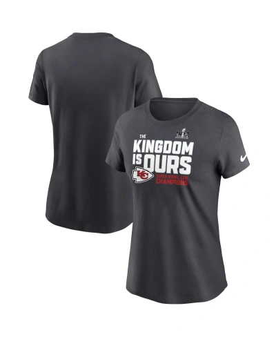 Nike Women's  Anthracite Kansas City Chiefs Super Bowl Lviii Champions Local Fashion T-shirt