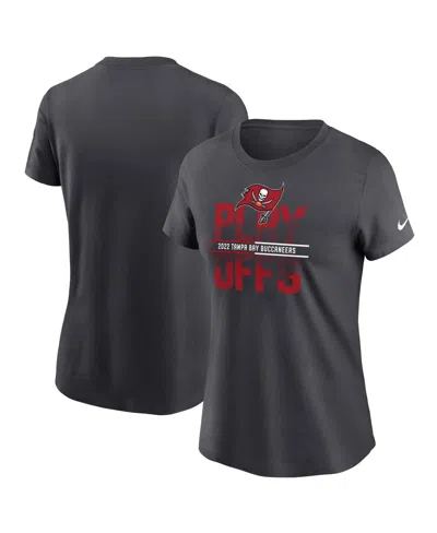 Nike Women's  Anthracite Tampa Bay Buccaneers 2022 Nfl Playoffs Iconic T-shirt