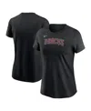 Nike Women's  Black Arizona Diamondbacks Wordmark T-shirt In Black