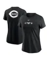 Nike Women's  Black Cincinnati Reds Over Shoulder T-shirt In Black