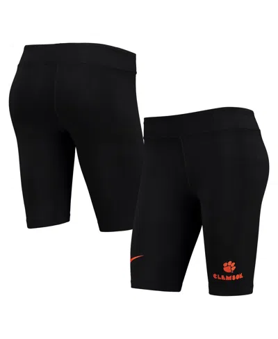 Nike Women's  Black Clemson Tigers Essential Tri-blend Bike Shorts