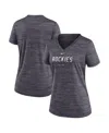 Nike Women's  Black Colorado Rockies Authentic Collection Velocity Practice Performance V-neck T-shir In Black
