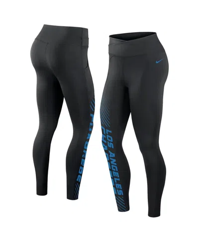 Nike Women's  Black Los Angeles Chargers Yard Line Crossover Leggings