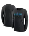 Nike Women's  Black Miami Marlins Authentic Collection Legend Performance Long Sleeve T-shirt In Black