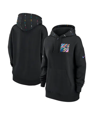 NIKE WOMEN'S NIKE BLACK NEW ENGLAND PATRIOTS 2023 NFL CRUCIAL CATCH CLUB PULLOVER HOODIE