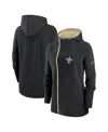 Nike Women's  Black New Orleans Saints Asymmetrical Raglan Full-zip Hoodie In Black