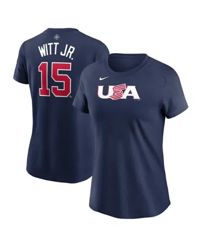 Nike Women's  Bobby Witt Jr. Navy Usa Baseball 2023 World Baseball Classic Name And Number T-shirt