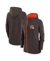 Nike Women's  Brown Cleveland Browns Asymmetrical Raglan Full-zip Hoodie In Brown