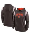 Nike Women's  Brown Cleveland Browns Sideline Stack Performance Pullover Hoodie In Brown