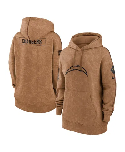 Nike Women's  Brown Distressed Los Angeles Chargers 2023 Salute To Service Pullover Hoodie