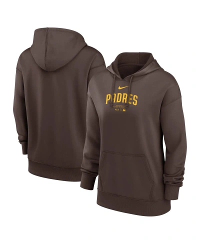 Nike San Diego Padres Authentic Collection Practice  Women's Dri-fit Mlb Pullover Hoodie In Brown