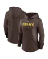 Nike Women's  Brown San Diego Padres Authentic Collection Pregame Performance Pullover Hoodie In Brown