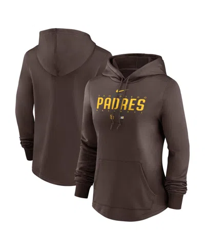 Nike Women's  Brown San Diego Padres Authentic Collection Pregame Performance Pullover Hoodie