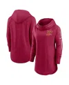 Nike Burgundy Washington Commanders Minimal Statement Lightweight Raglan Funnel Neck Pullover Hoodie In Burgundy