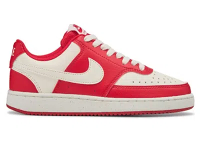 Pre-owned Nike Women's  Court Vision Low Sneakers In University Red/sail