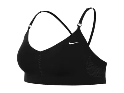 Pre-owned Nike Women's  Drifit Indy Light Support Vneck Sports Bra (plus Size) In Black