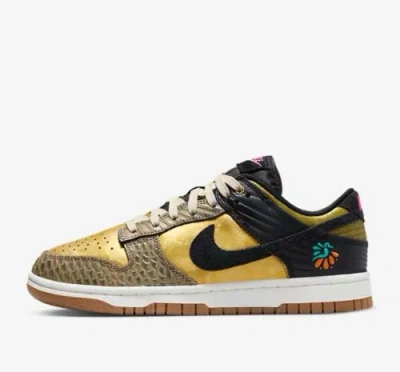Pre-owned Nike Women's  Dunk Low Día De Muertos Shoes Size 6 With Box Authentic In Gold