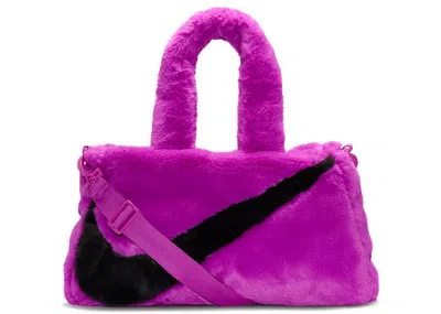 Pre-owned Nike Women's  Faux Fur Tote Bag In Vivid Purple