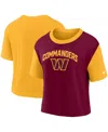 Nike Women's  Gold, Burgundy Washington Commanders High Hip Fashion T-shirt In Gold,burgundy
