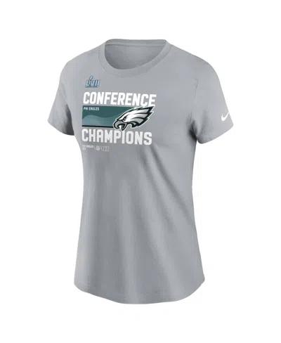 Nike Women's  Gray Philadelphia Eagles 2022 Nfc Champions Trophy Collection T-shirt