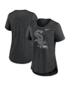 Nike Women's  Heather Black Chicago White Sox Touch Tri-blend T-shirt In Heather Black