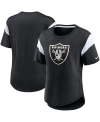 Nike Women's  Heather Black Las Vegas Raiders Primary Logo Fashion Top In Heather Black