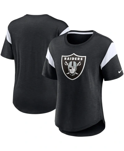 Nike Women's  Heather Black Las Vegas Raiders Primary Logo Fashion Top
