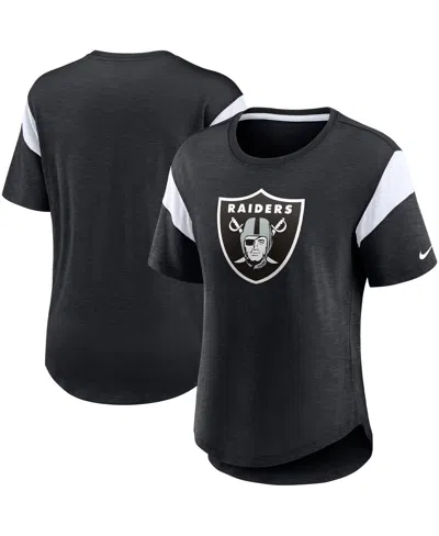 Nike Heather Black Las Vegas Raiders Primary Logo Fashion Top