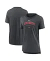 Nike Women's  Heather Charcoal Cleveland Guardians Authentic Collection Early Work Tri-blend T-shirt In Heather Charcoal