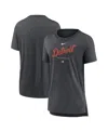Nike Women's  Heather Charcoal Detroit Tigers Authentic Collection Early Work Tri-blend T-shirt In Heather Charcoal