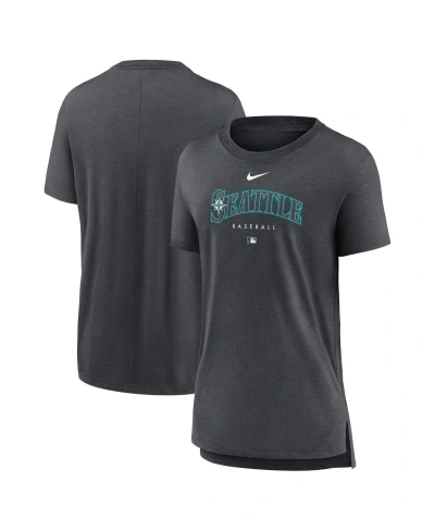 Nike Women's  Heather Charcoal Seattle Mariners Authentic Collection Early Work Tri-blend T-shirt