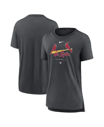 Nike Women's  Heather Charcoal St. Louis Cardinals Authentic Collection Early Work Tri-blend T-shirt
