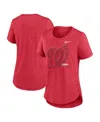 Nike Women's  Heather Red Washington Nationals Touch Tri-blend T-shirt In Heather Red