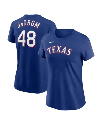 Nike Women's  Jacob Degrom Royal Texas Rangers 2023 Name And Number T-shirt