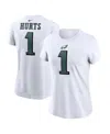 Nike Women's  Jalen Hurts White Philadelphia Eagles Player Name And Number T-shirt In White