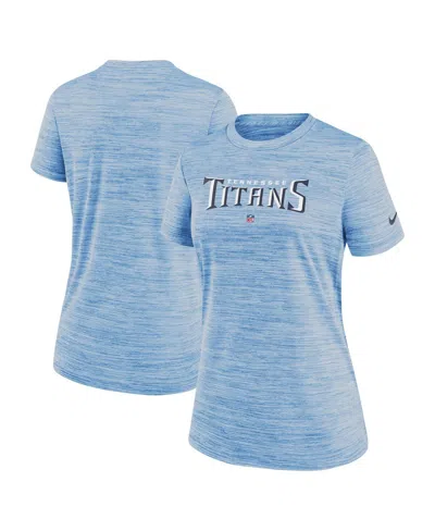 Nike Women's  Light Blue Tennessee Titans Sideline Velocity Performance T-shirt