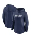 Nike Women's  Navy Atlanta Braves Authentic Collection Pregame Performance Pullover Hoodie In Navy