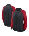 NIKE WOMEN'S NIKE NAVY CLEVELAND GUARDIANS AUTHENTIC COLLECTION TEAM RAGLAN PERFORMANCE FULL-ZIP JACKET