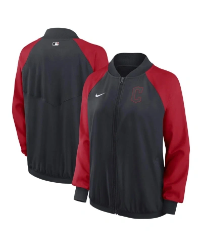 Nike Women's  Navy Cleveland Guardians Authentic Collection Team Raglan Performance Full-zip Jacket