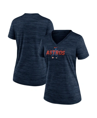 Nike Women's  Navy Houston Astros Authentic Collection Velocity Practice Performance V-neck T-shirt