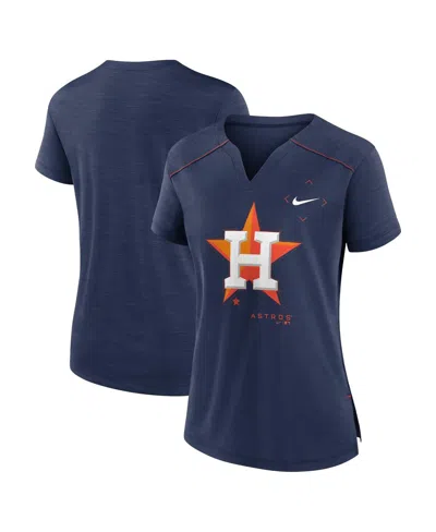 Nike Women's  Navy Houston Astros Pure Pride Boxy Performance Notch Neck T-shirt