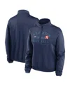 Nike Navy Houston Astros Rewind Splice Half-zip Semi-cropped Bubble Hem Sweatshirt In Navy