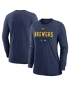 Nike Women's  Navy Milwaukee Brewers Authentic Collection Legend Performance Long Sleeve T-shirt In Navy